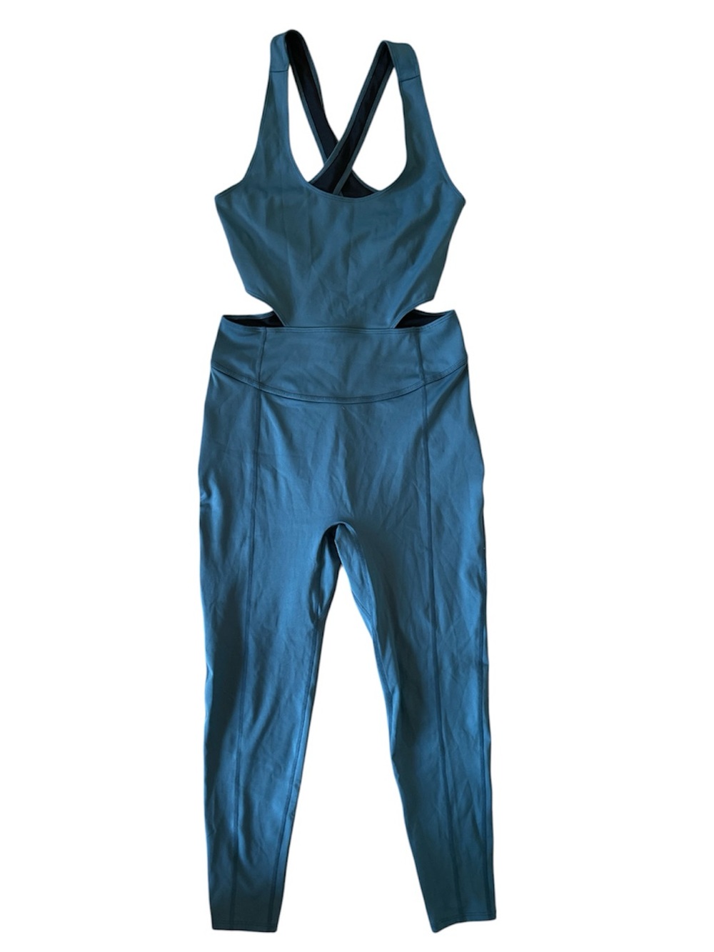Free People Movement Back It Up One-piece Jumpsuit Pacific Green Size Medium - Picture 3 of 7